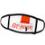 3dRose Seven Colors of Rainbow - Orange Text and Paint Roller on White - Face Covers -fc-273901-1-
