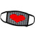 3dRose Janna Salak Designs Prints and Patterns - Red Heart on Black and White Check - Face Masks -fm-25352-3-
