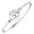 925 Sterling Silver Open Yoga Om- Ohm- Aum- Sanskrit Round Openable Hook Bangle Bracelet 7.5"