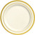 Amscan Party Tableware- Premium Plastic Round Plates with Gold Trim- Party Supplies- Cream- 10 1/4"- 10ct