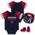Outerstuff NFL NFL Houston Texans Newborn & Infant 50 Yard Dash Bodysuit, Bib & Bootie Set Deep Obsidian, 6-9 Months
