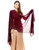 REEMONDE Womens Pashmina Shawls and Wraps for Evening Dresses Chiffon Bridal Shawl for Wedding Dressy Rhinestones Sparkly Scarf -Burgundy-