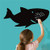 Wall Decal Sticker Big Shark Chalkboard Wall Decal Sticker Wall Decoration Mural Removable Self Adhesive PVC Vinyl Mural for Kid Room Classroom Nursery