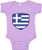 Amdesco Greece Shield Greek Flag Infant Bodysuit- Lavender 6 Month