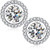 Round Cubic Zirconia Diamond Halo Stud Earrings for Women Men 925 Sterling Silver 8mm