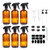 Moonetto 6 Pack Empty Refillable Amber Glass Spray Bottles 16oz -500ml- for Plants- Cleaning Product- Essential Oil or Aromatherapy - Black Trigger Sprayer w/Mist and Stream Settings
