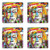 Lunarable Quirky Coaster Set of 4- Abstract Contemporary Art Portrait of Man with a Bird on His Head Modern Paint Style- Square Hardboard Gloss Coasters for Drinks- Multicolor