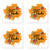 Lunarable Thanksgiving Coaster Set of 4- Pumpkins and Give Thanks Calligraphy on Brushstroke Paint Fall Print- Square Hardboard Gloss Coasters for Drinks- Marigold Multicolor