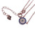 Kaletine Round Evil Eye Pendant Necklace Sterling Silver 925 Cubic Zirconia Cable Chain 16" Plus 2" Extender-Rose Gold-