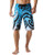 unitop Men's Surf Board Shorts Summer Quick Dry Printed Blue 40