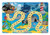 Lunarable Board Game Pet Mat for Food and Water- Ghost Ship with Pirates Lighthouse Tropical Island Waters Buccaneer Ocean Palms- Rectangle Non-Slip Rubber Mat for Dogs and Cats- Multicolor