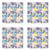 Lunarable Pastel Coaster Set of 4- Pineapple Plants of Modern Abstract Brushstroke Color Paints Exotic Pattern- Square Hardboard Gloss Coasters- Standard Size- Multicolor