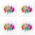 Ambesonne Chicago Skyline Coaster Set of 4- Splash of Colorful Paint Background with Text of Chicago and Cityscape- Square Hardboard Gloss Coasters for Drinks- Multicolor