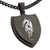 Tioneer Gunmetal Stainless Steel Horned Dragon Shield Pendant Necklace