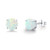 Opal Stud Earrings 6mm Round White Opal Stud Earrings For Women Sterling Silver Stud Earrings Synthetic Opal Earrings Minimalist Stud Earring Hypoallergenic Earrings for Women