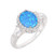 CloseoutWarehouse Oval Halo Blue Simulated Opal Ring Sterling Silver Size 11