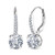 LeCalla Sterling Silver Jewelry Rhodium-Plated Cubic-Zirconia Lever-Back Drop Dangle Earring for Teen Women 8MM