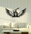 Vinyl Wall Decal Spartan Warrior with Pegasus Wings Spear Shield Stickers Mural Large Decor -g4091- Black