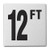 Aquatic Custom Tile Ceramic Swimming Pool Deck Depth Marker 12 FT Abrasive Non-Slip Finish- 4 inch Font