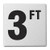 Aquatic Custom Tile Ceramic Swimming Pool Deck Depth Marker 3 FT Abrasive Non-Slip Finish- 4 inch Font