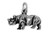 Raposa Elegance Sterling Silver 3D Rhinoceros Charm -approximately 10 mm x 16 mm-