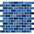 Glazed Indigo Blue Mosaic Ceramic Porcelain Tile Swimming Pool Bath Shower Wall 1 x 2 -Sample-