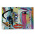 Ambesonne Art Cutting Board- Contemporary Paint Strokes Splashes Face Paint Kiss Graffiti Grunge Creative Theme- Decorative Tempered Glass Cutting and Serving Board- Small Size- Multicolor