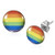 Round Rainbow Flag LGBT Gay and Lesbian Pride Earrings -Pair- LGBT Pride Stud Earrings. Rainbow Pride Jewelry is Great for the Gay parade- Lesbian or Gay Gift -Rainbow-