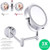 LED Double-Sided Magnifying Makeup Mirror, 5.8" Diameter 1X/3X Adjustable Magnification Led Cosmetic Mirror Wall Mounted, 360° Rotating Function, Lighted Vanity Mirror, Chrome Extendable Swivel Mirror