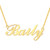 PalmLove Custom Name Necklace- 18K Gold Plated Nameplate Necklace with Curb Chain Personalized Initial Necklace Best Gift for Women Men