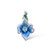 Santuzza Heart Shape Flower Pendant 925 Sterling Silver Exquisite Blue Clover Enamel Fine Jewelry For Women