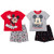 Disney Mickey Mouse Baby Boys French Terry 4 Piece Mix n' Match T-Shirt Shorts Set 18 Months Red/Grey