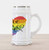 Ambesonne Pride Beer Stein Mug- LGBT Gay Lesbian Parade Love is Love Hand Writing Paint Strokes- Traditional Style Decorative Printed Ceramic Large Beer Mug Stein- Multicolor