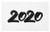 Ambesonne New Year Doormat- Monochromatic Illustration of Handwritten 2020 Brush Paint Style Print- Decorative Polyester Floor Mat with Non-Skid Backing- 30" X 18"- Charcoal Grey White