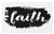 Ambesonne Faith Doormat- Paint Brush Stroke Cursive Typography Monochromatic- Decorative Polyester Floor Mat with Non-Skid Backing- 30" X 18"- Charcoal Grey and White