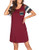 Ekouaer Nightshirt Night Gowns Comfy Sexy Sleepwear for Women Wine Red