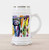 Ambesonne Urban Graffiti Beer Stein Mug- Bulls Eye Detailed Splashed Paint Design on Abstract Rhombus Pattern- Traditional Style Decorative Printed Ceramic Large Beer Mug Stein- Multicolor