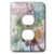 3dRose Beverly Turner Flora Design - Image of Flower- Paint Dabs Abstract- Green- Mauve- Pink- and Blue - 2 plug outlet cover -lsp-325264-6-