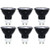 Sunlite Series 50MR16/CG/GU10/FL/120V/BB/6PK Halogen 50W 120V MR16 Flood Light Bulbs, Black Finish, 3200K Bright White, GU10 Base, 6 Pack