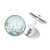 DIYthinker Hand Painted Tulip Plant Flower Round Button Cuff Clip Stud Cufflinks