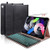 iPad Keyboard Case for New iPad Air 4 Generation 10.9" 2020/iPad Pro 11" 2018- Leather PU Sewing Case with Detachable 7 Color Backlit Wireless Keyboard for iPad Air 4th 2020-Black