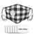 Black White Checkerboard Check Textile Beauty Fashion Face Mask Cloth Face Cover Washable Reusable Face Covers Activated Carbon Filter Dust Mask with A Valve with 6 Filter