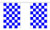 Royal Blue and White Check String 30 Flag Polyester Material Bunting - 9m -30'- Long