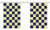 Blue and Yellow Check String 30 Flag Polyester Material Bunting - 9m -30'- Long