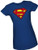 DC Comics Superman Classic Shield Crop Sleeve Fitted Juniors T-Shirt