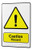 Tin Sign Warning Sign Caution Hazard exclamation point symbol in black and yellow triangle comic cartoon satire 20x30 cm metal shield Shield Wall Art Deco decoration retro Advertising