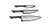 Kai 3 Piece Luna Essential Knife Set with Sheath, Silver