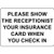 Please Show Receptioni?st Insurance Card When Check in Label Vinyl Decal Sticker Kit OSHA Safety Label Compliance Signs 8"