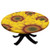 Elastic Edged Polyester Fitted Table Cover-Cute Sunflower Field as Summer Background Happiness Colorful Nature Art Print Decorative-Fits up 40"-44" Diameter Tables-The Ultimate Protection for Your Tab