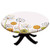Elastic Edged Polyester Fitted Table Cover-Umbelifers Flower Garden Summer Spring Season Themed Cute Petals Illustration-Fits up 40"-44" Diameter Tables-The Ultimate Protection for Your Table-Marigold